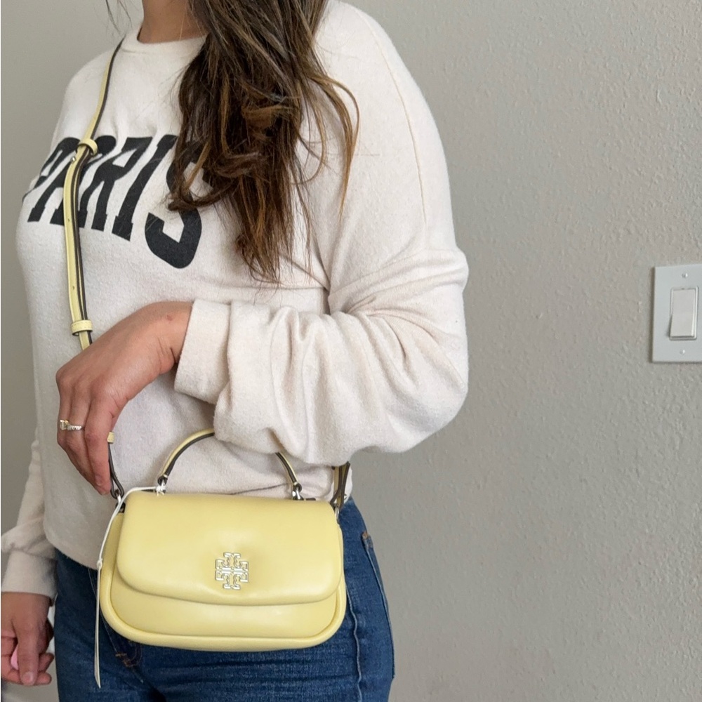 NWT ,Tory Burch Britten puffy mini top handle in yellow Yellow Crossbody - Picture 15 of 15